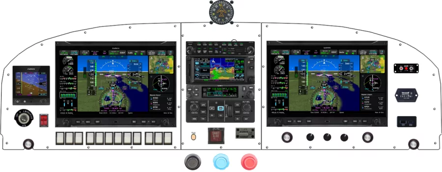 An Van's Aircraft RV-14 instrument panel design