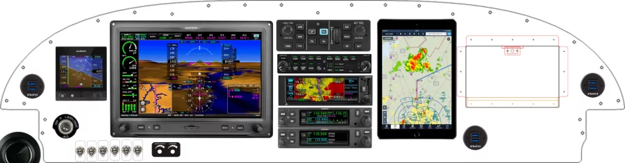 An Van's Aircraft RV-7/9 instrument panel with the Garmin G3X Touch