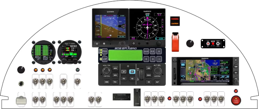 An Van's Aircraft RV-3 instrument panel design