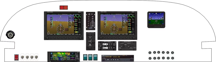 An Van's Aircraft RV-6 instrument panel with the Dynon SkyView Classic and Touch