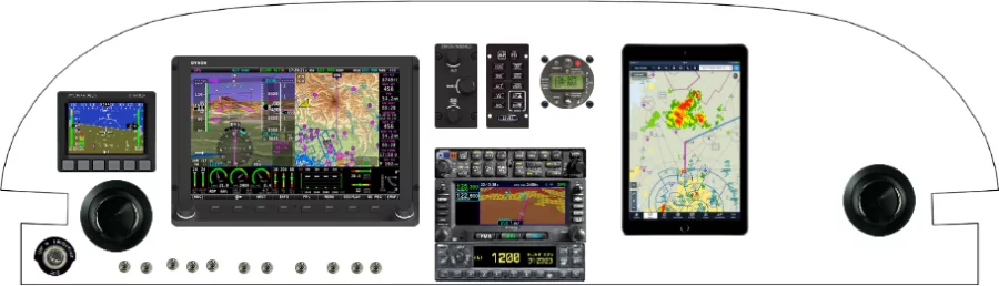 An Van's Aircraft RV-6 instrument panel with the Dynon D10