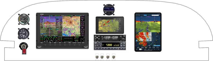 An Van's Aircraft RV-6 instrument panel with the Dynon SkyView HDX