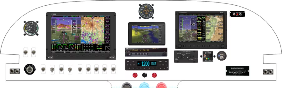 An Van's Aircraft RV-6 instrument panel with the Dynon SkyView Classic and Touch