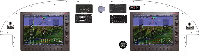 An Van's Aircraft RV-7/9 instrument panel with the Advanced Flight Systems EFIS