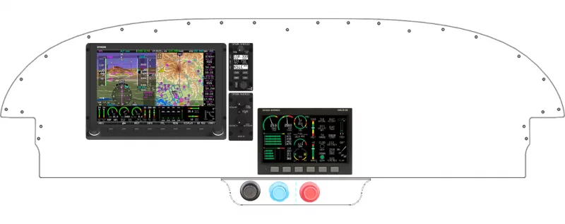 An Van's Aircraft RV-7/9 instrument panel with the Dynon D100