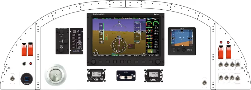 An Van's Aircraft RV-8 instrument panel with the Dynon SkyView Classic and Touch