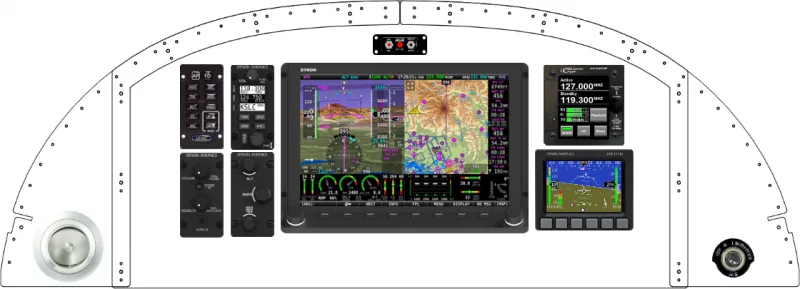 An Van's Aircraft RV-8 instrument panel with the Dynon D10