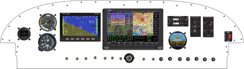 An Van's Aircraft RV-7/9 instrument panel with the Dynon D100