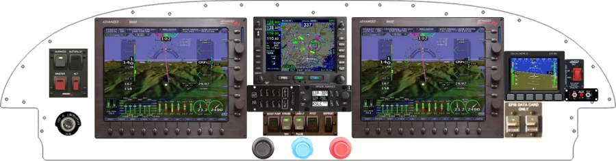 An Van's Aircraft RV-7/9 instrument panel with the Advanced Flight Systems EFIS