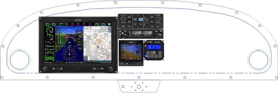 An RANS Aircraft S-20 / S-21 instrument panel with the Garmin G3X Touch