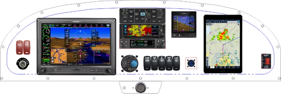 An RANS Aircraft S-20 / S-21 instrument panel with the Garmin G3X Touch