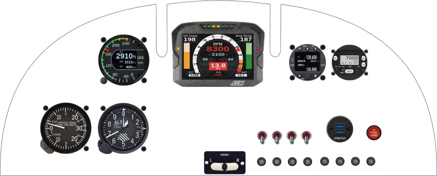 An RANS Aircraft S-7 Courier instrument panel design