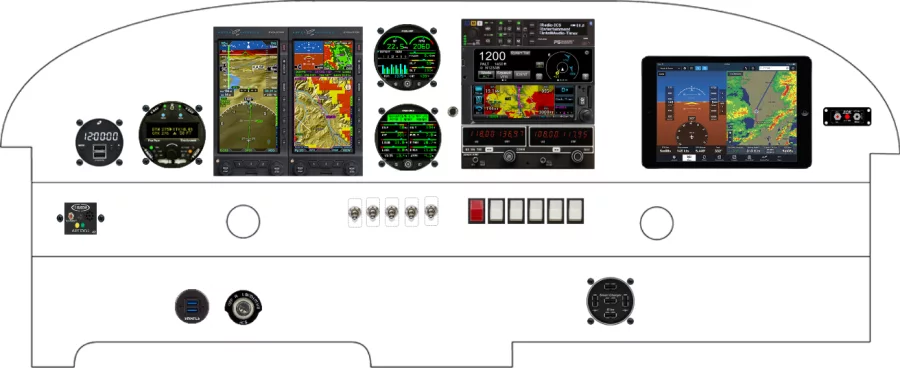 A Piper Aircraft PA-28 instrument panel with the Aspen Evolution