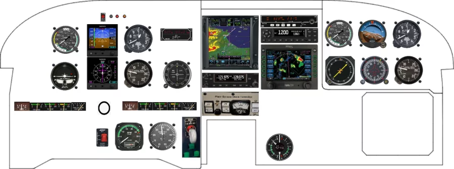 A Piper Aircraft PA-34 instrument panel design