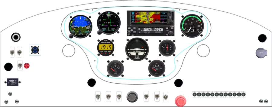 A Cessna 120 instrument panel design