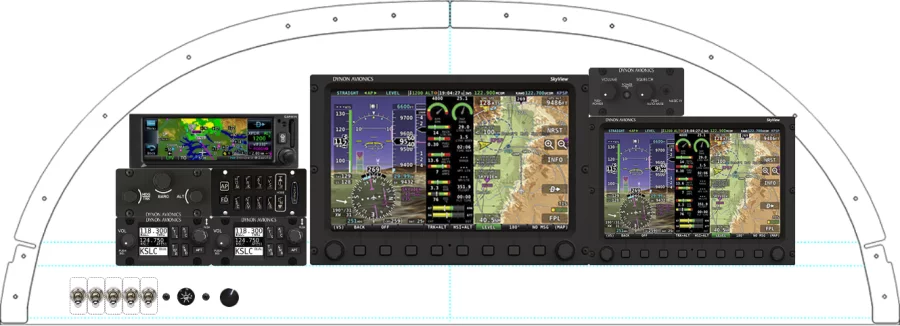 An Van's Aircraft RV-8 instrument panel with the Dynon SkyView Classic and Touch