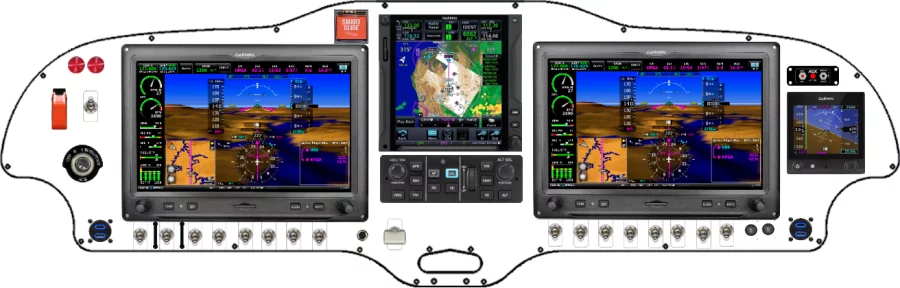 A Sling Aircraft Sling TSi instrument panel with the Garmin G3X Touch