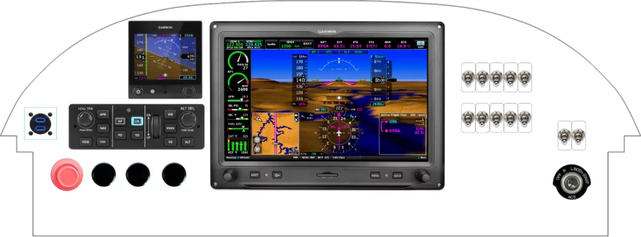 A BBI Aviation PA-18 SUPERCUB instrument panel design