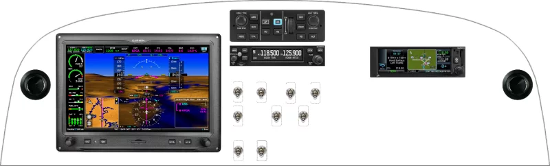 A Kitfox Aircraft Model 5/7 instrument panel with the Garmin G3X Touch