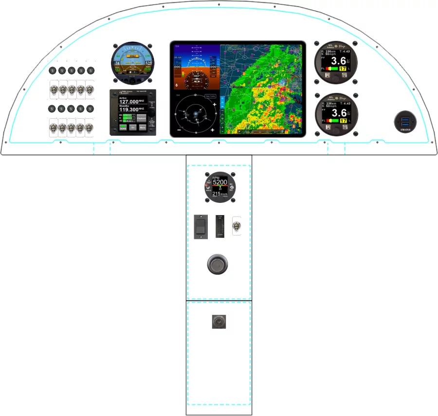 A STOL Sport Aviation STOL CH 750 instrument panel design