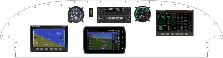 An Van's Aircraft RV-7/9 instrument panel with the Dynon D100