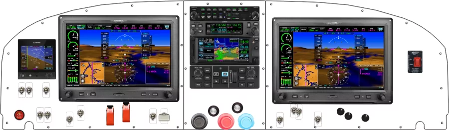An Van's Aircraft RV-14 instrument panel with the Garmin G3X Touch