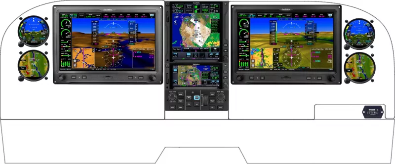 A Cessna 182P, Q, R, R182, TR182 instrument panel with the Garmin G500 and G600 TXi