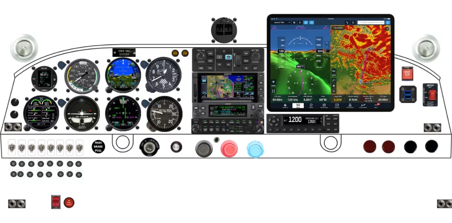 A Piper Aircraft PA-20/22 instrument panel design