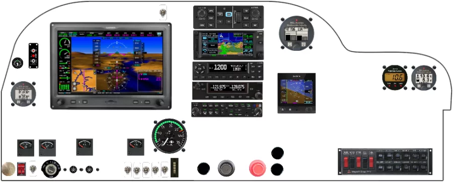 A Cessna 177 Cardinal instrument panel with the Garmin G3X Touch
