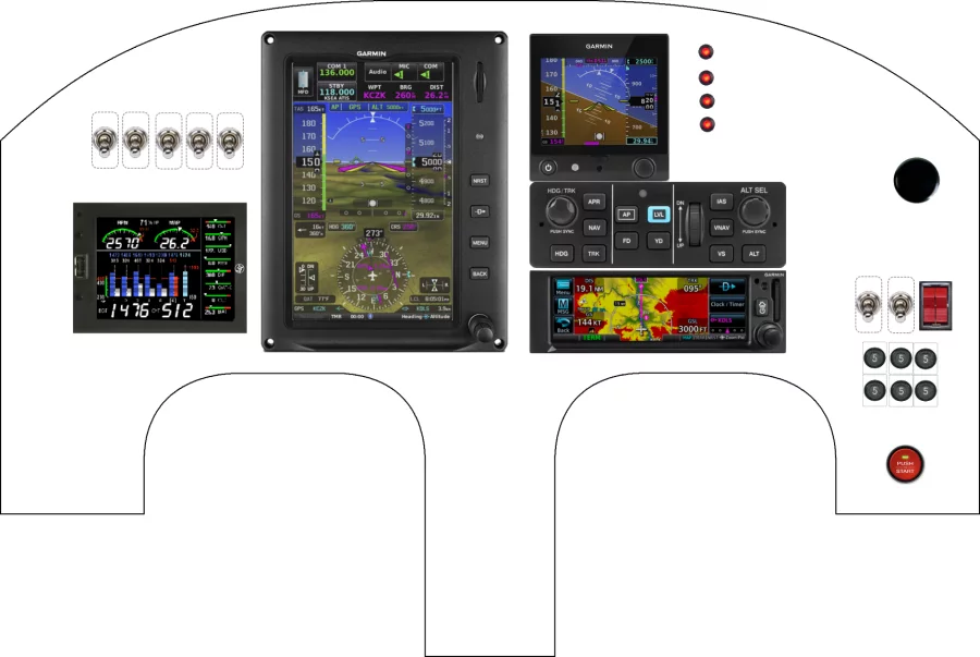 A Rutan Long-Ez instrument panel design