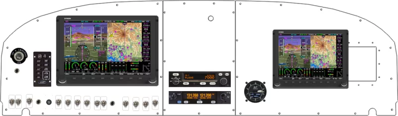 An Van's Aircraft RV-14 instrument panel with the Dynon SkyView HDX