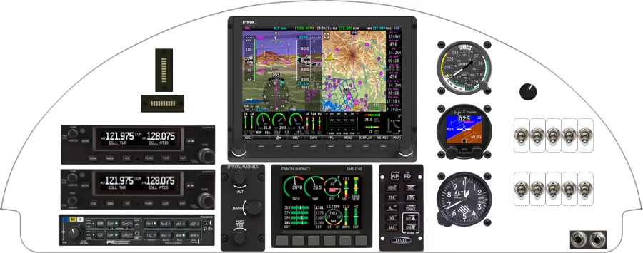 An Van's Aircraft RV-4 instrument panel with the Dynon SkyView HDX