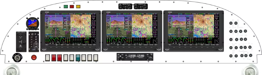 An Van's Aircraft RV-10 instrument panel with the Dynon SkyView HDX