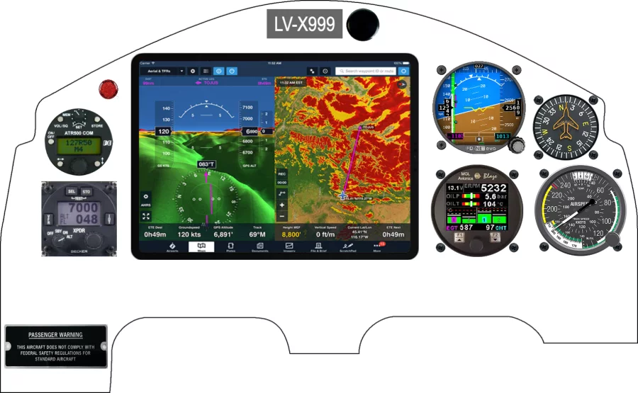 A Rutan Vari-Eze instrument panel design