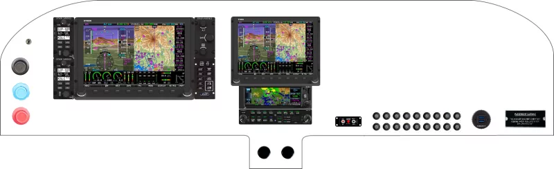 A Velocity Aircraft Velocity instrument panel with the Dynon SkyView HDX