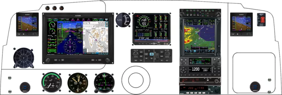 An Beechcraft A36 instrument panel with the Garmin G3X Touch