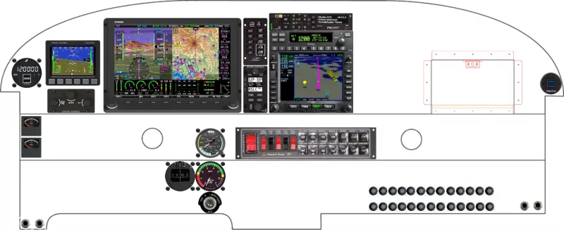 A Piper Aircraft PA-28 instrument panel with the Dynon D10