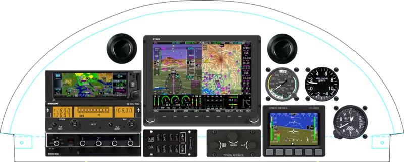 An Van's Aircraft RV-4 instrument panel with the Dynon SkyView HDX