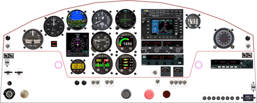 A Stinson Aircraft Company 108 instrument panel design