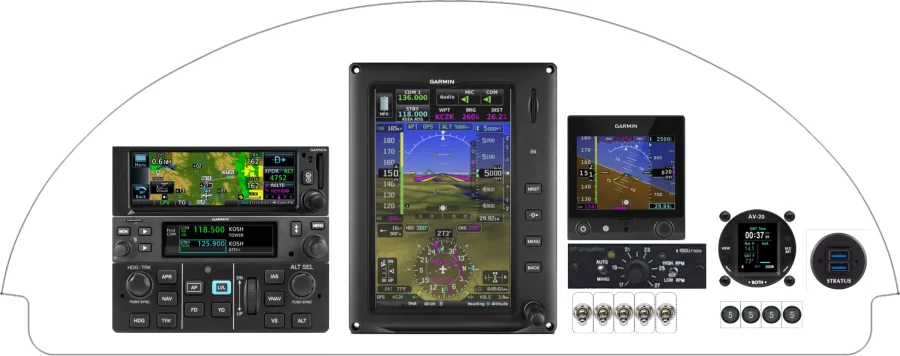 An Van's Aircraft RV-4 instrument panel with the Garmin G3X Touch
