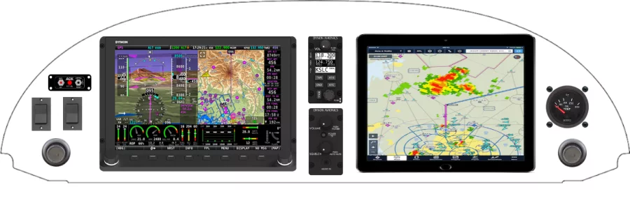 A Zenith Aircraft Company CH 750 Cruzer instrument panel with the Dynon SkyView HDX
