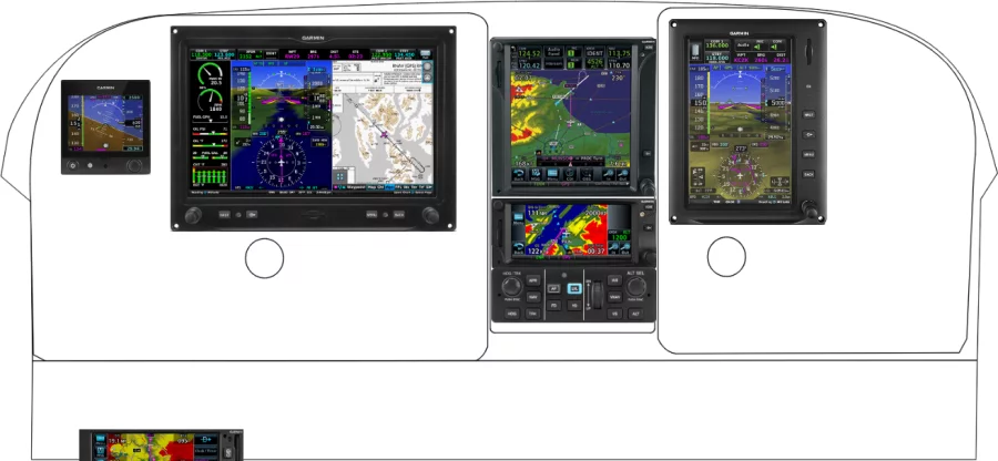 A Cessna 180 / 185 instrument panel with the Garmin G3X Touch