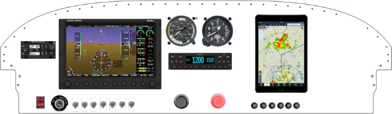 An Van's Aircraft RV-7/9 instrument panel with the Dynon SkyView Classic and Touch