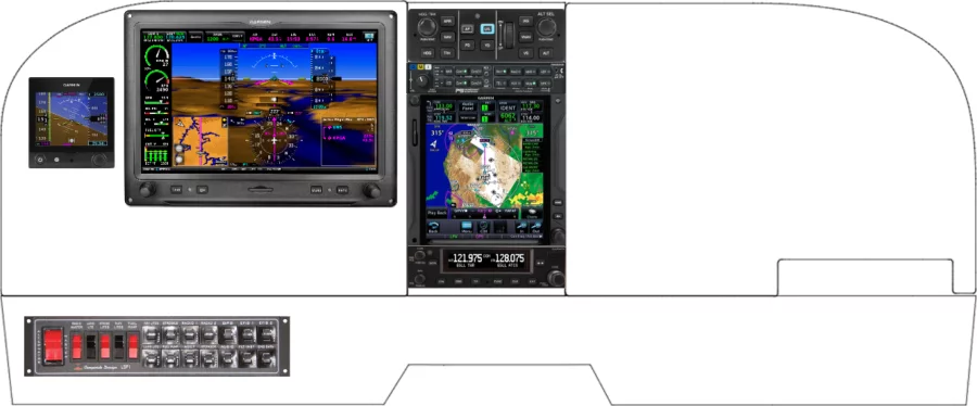 A Cessna 182P, Q, R, R182, TR182 instrument panel with the Garmin G3X Touch