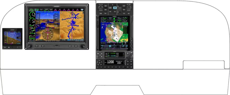 A Cessna 182P, Q, R, R182, TR182 instrument panel with the Garmin G3X Touch